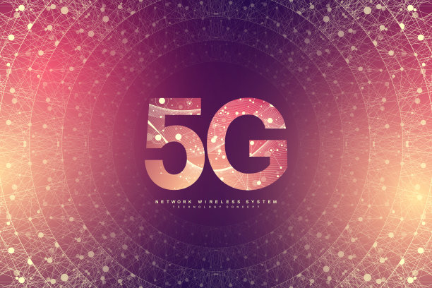 5G新型无线互联网wifi连接背景。全球网络高速网络。5G LTE架空网络连接背景。未来最快的互联网技术，矢量图。图片下载