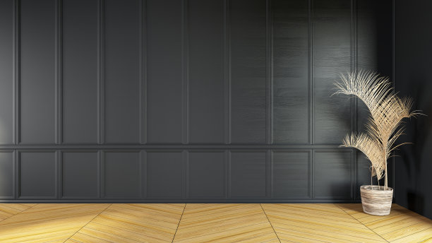 空黑木墙带窗图片下载