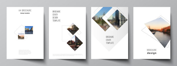 矢量布局的A4格式封面模型设计模板几何简单形状，线条和照片的地方为小册子，传单布局，小册子，封面设计，书，小册子封面。图片下载