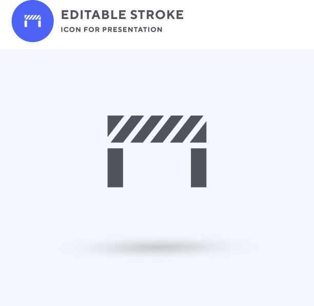 障碍物图标填充平面标志固体图片下载