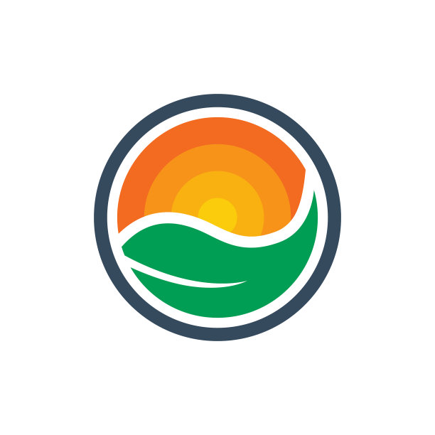 天然绿叶标志图片下载