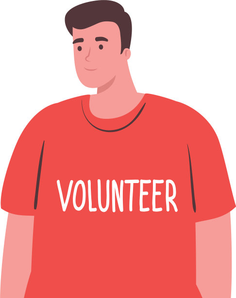 男子与志愿者t恤设计图片下载