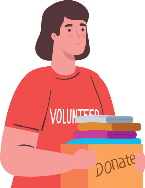 捐布的妇女志愿者图片下载