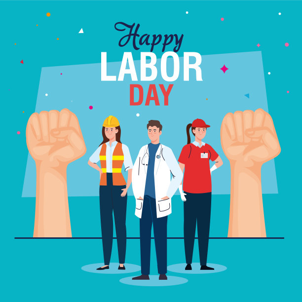 医生，送货员，建筑工人，手握拳头图片下载