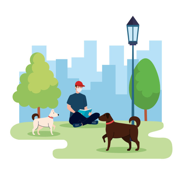 戴面具的人在公园里看书图片下载