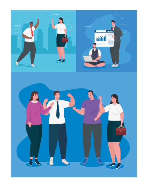 商务人士与网站笔记本电脑和手提箱图片下载