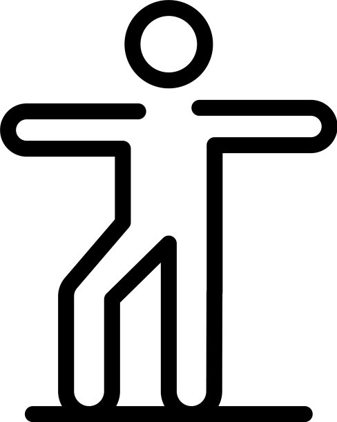 老年晨练图标轮廓风格图片下载