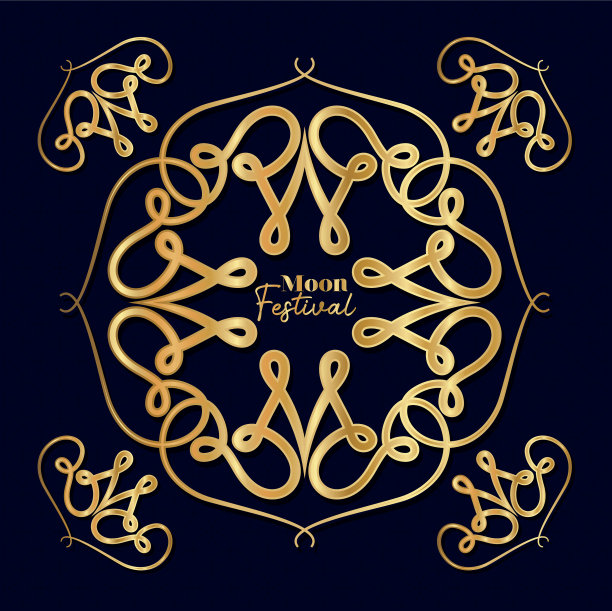 中秋内装饰金框图片下载