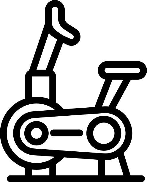 个人健身自行车图标轮廓风格图片下载