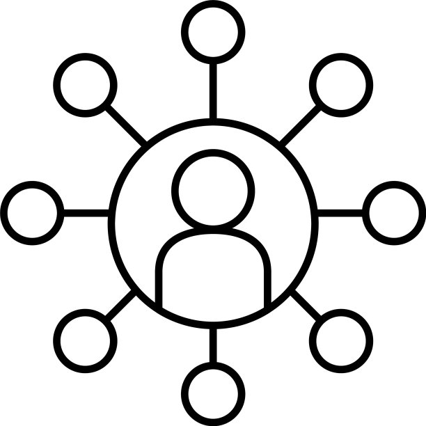 带有圆形概念地图图标的人物头像图片下载
