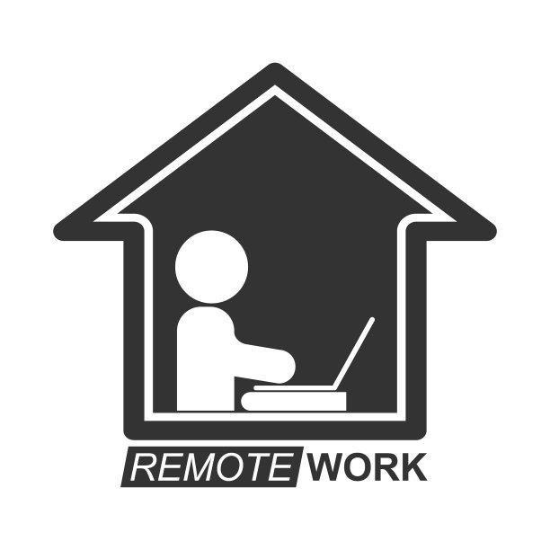 远程工作图标图标隔离在白色图片下载