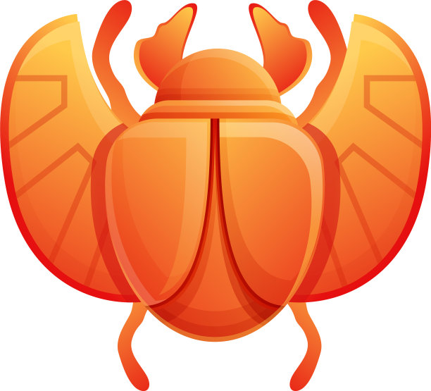 太阳圣甲虫图标卡通风格图片下载