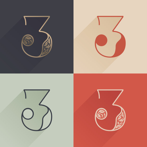 经典的数字3标志与优质的装饰图片下载