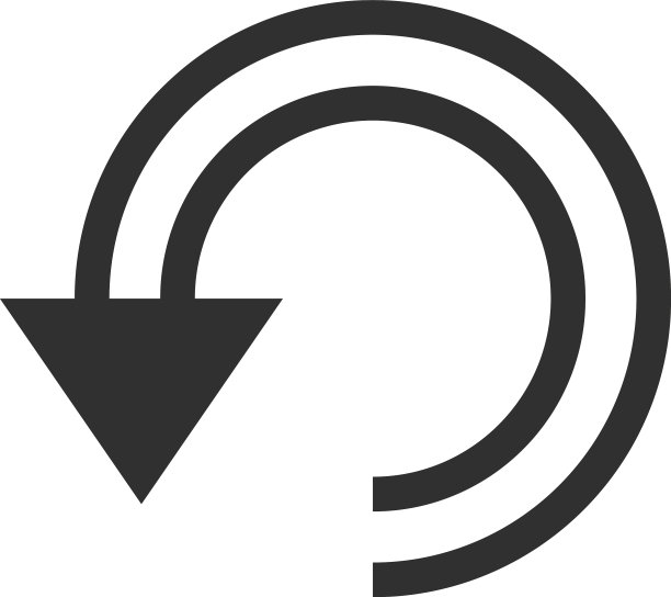 箭头双曲线旋转剪影风格图标图片下载