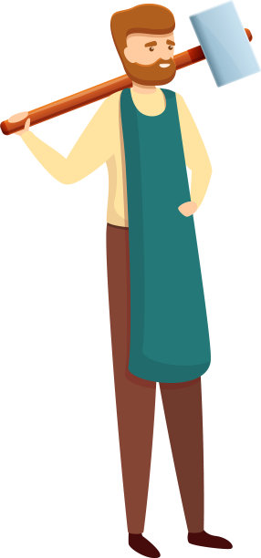 铁匠行业卡通风格的图标图片下载