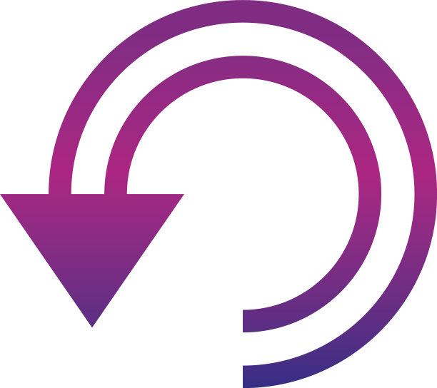 箭头双弯曲旋转渐变样式图标图片下载