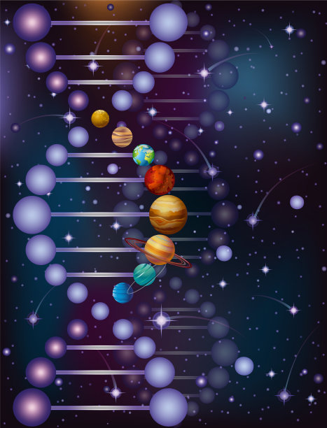 脱氧核糖核酸DNA行星夜空旗帜图片下载