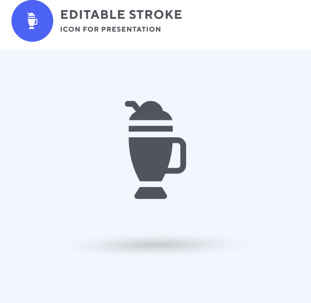 奶昔图标填充平坦标志实心图片下载