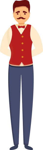 卡通风格的餐厅管家图标图片下载