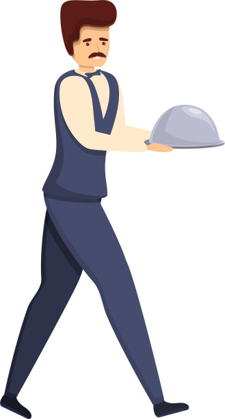 行走的管家图标卡通风格图片下载