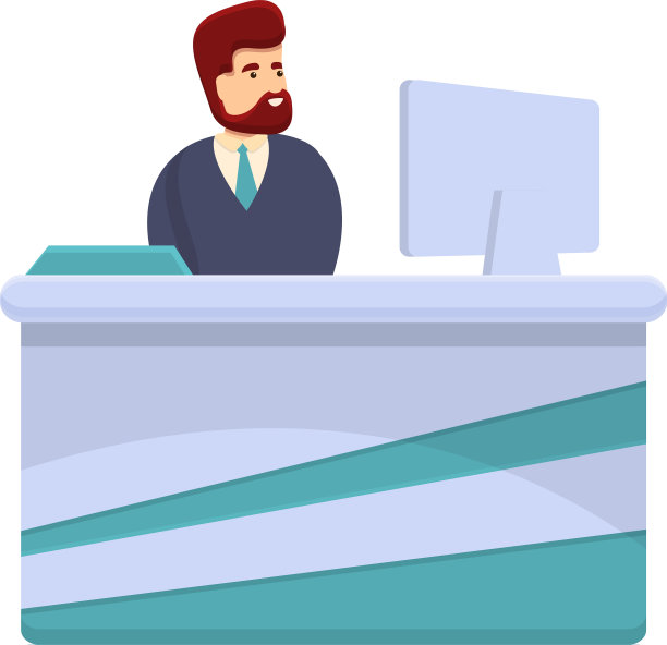 严肃的银行出纳员图标卡通风格图片下载