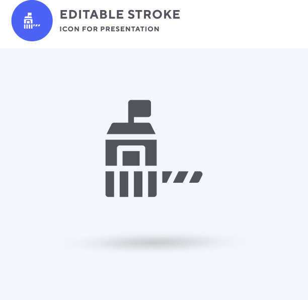 军事图标充满了平坦的实心标志图片下载