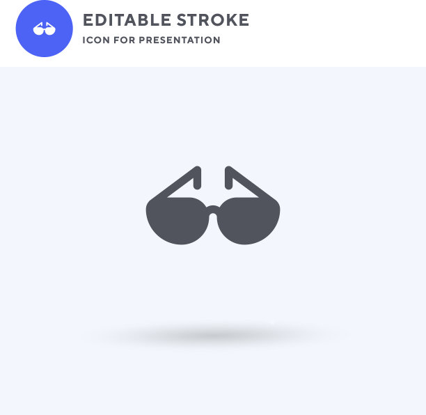 太阳镜图标充满平面标志固体图片下载