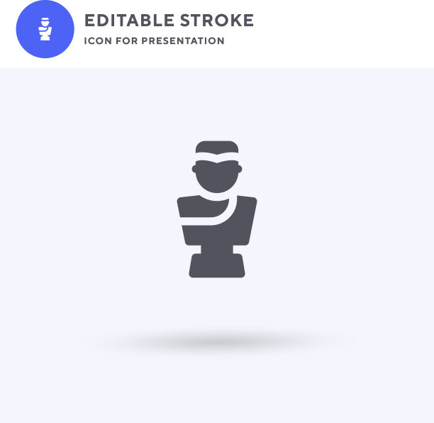 雕塑图标填充平面标志实心图片下载