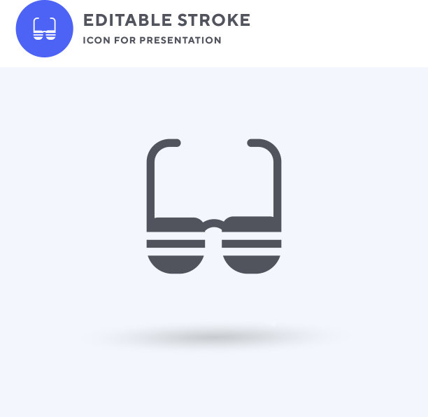 太阳镜图标充满平面标志固体图片下载