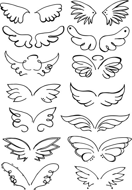 设置翅膀手绘图片下载