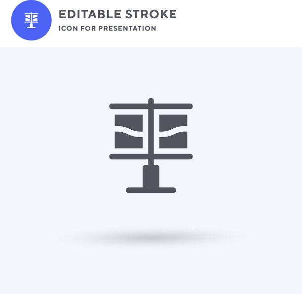 Standee图标填充平面标志固体图片下载