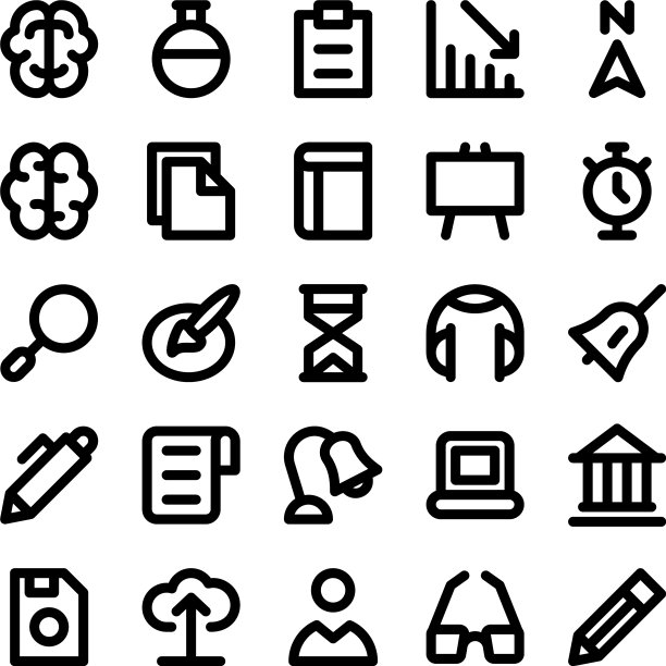 学习概念线图标包图片下载