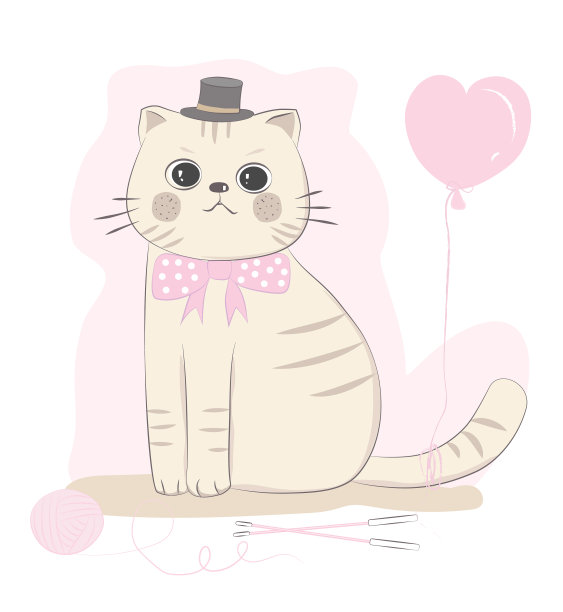 可爱的蝴蝶领结气球粉红色的心图片下载