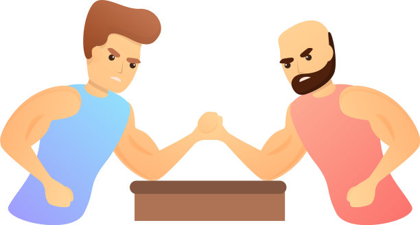 运动手腕摔跤图标卡通风格图片下载