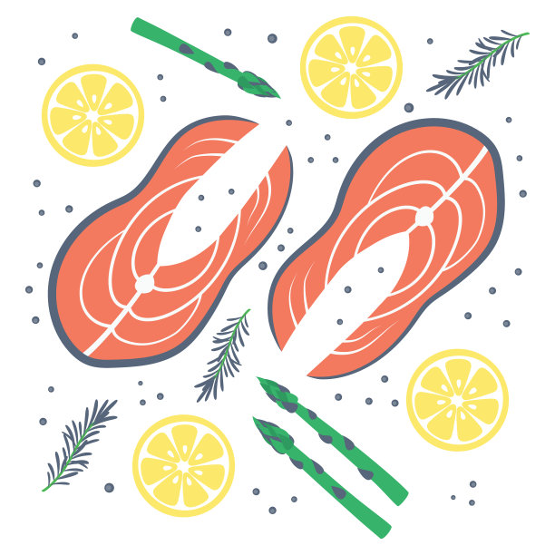 三文鱼用柠檬和迷迭香切片图片下载