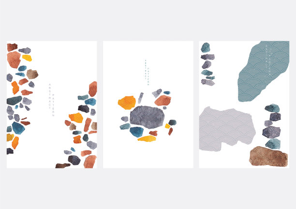 抽象艺术背景与日本波浪图片下载