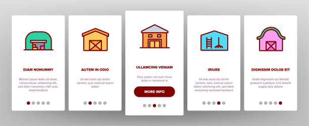 棚子建设上的图标集图片下载