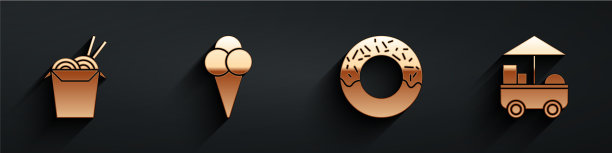 放亚洲面条和筷子冰淇淋进去图片下载