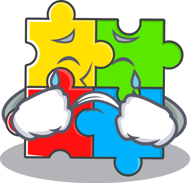 益智玩具卡通人物概念与悲伤图片下载