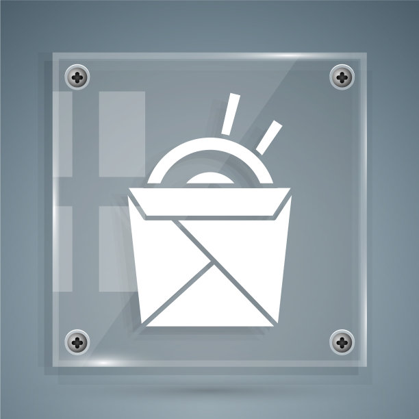 纸盒白色亚洲面条和筷子图片下载