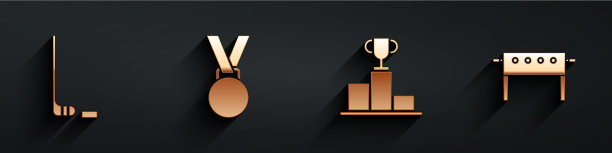 把冰球棍和冰球奖牌放上来图片下载