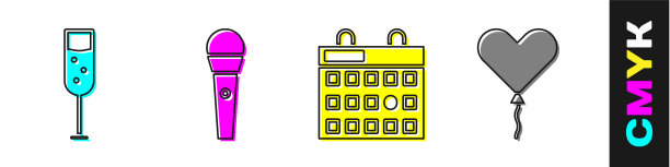 设置玻璃香槟卡拉ok麦克风图片下载