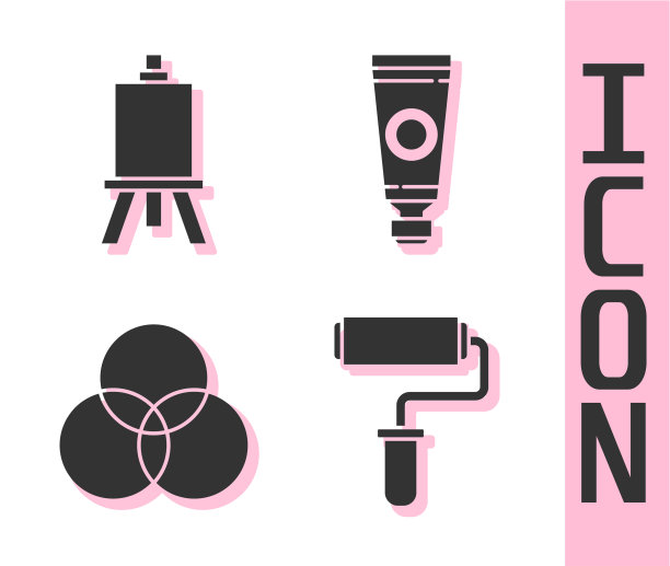 设置油漆滚筒刷架或绘画艺术图片下载