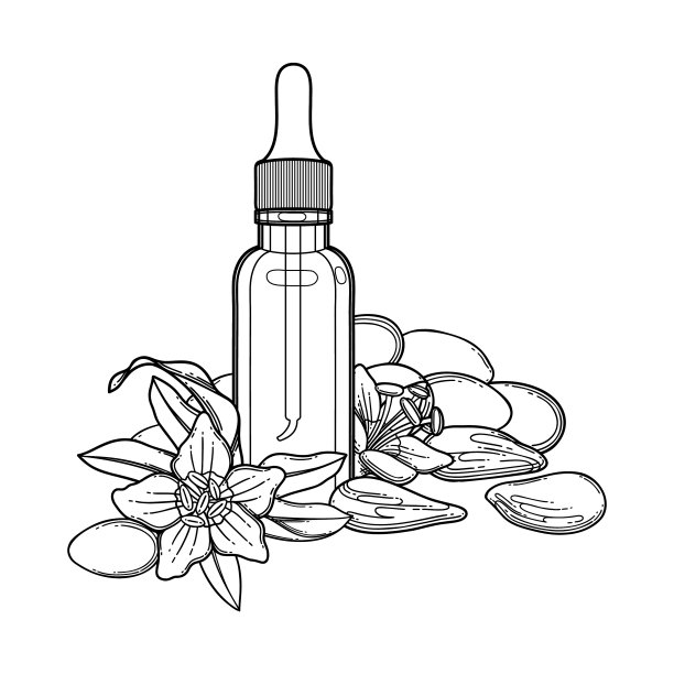 图形精油瓶装饰枸杞图片下载