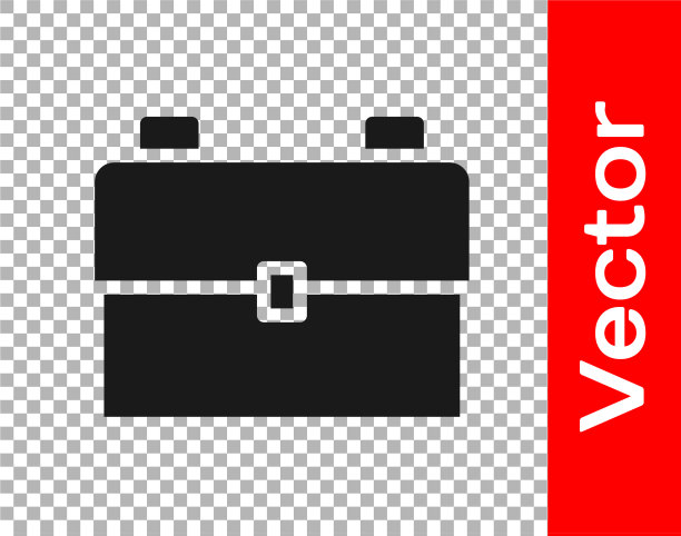 黑色学校背包图标孤立上透明图片下载