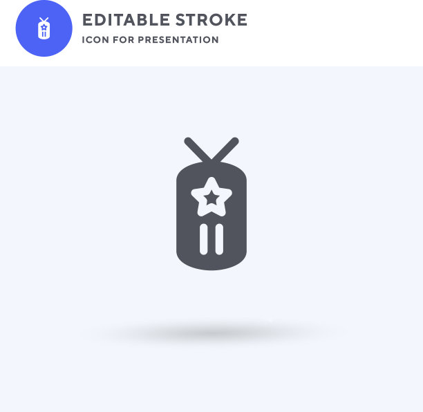 军事图标充满了平坦的实心标志图片下载