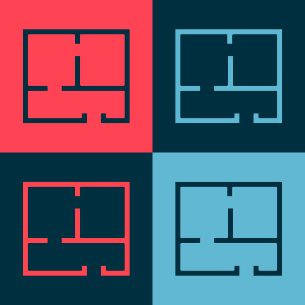 波普艺术屋计划图标孤立的颜色图片下载