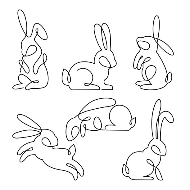 连续画复活节兔子套线图片下载