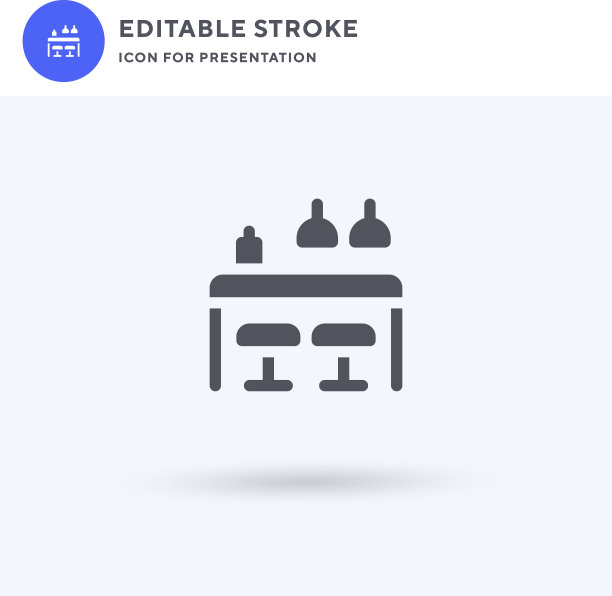 咖啡桌图标填充平面标志实心图片下载