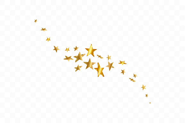 3d星坠落金黄星空透明图片下载